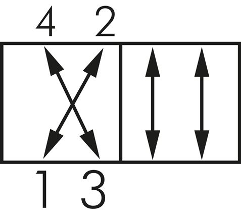 Schaltsymbol: 4/2-Wege